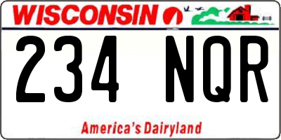 WI license plate 234NQR