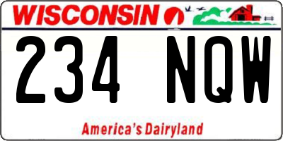 WI license plate 234NQW