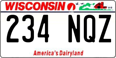 WI license plate 234NQZ