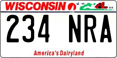 WI license plate 234NRA