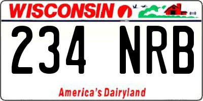 WI license plate 234NRB