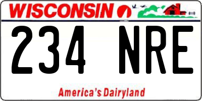 WI license plate 234NRE