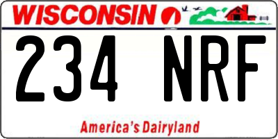 WI license plate 234NRF