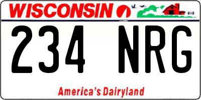 WI license plate 234NRG