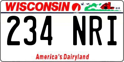 WI license plate 234NRI