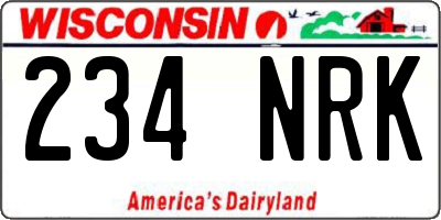 WI license plate 234NRK