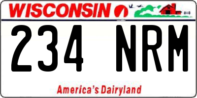 WI license plate 234NRM