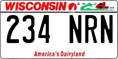 WI license plate 234NRN