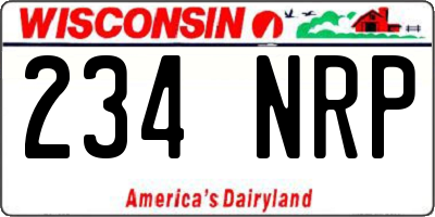 WI license plate 234NRP