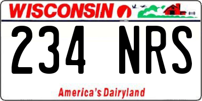 WI license plate 234NRS