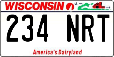 WI license plate 234NRT