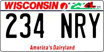 WI license plate 234NRY