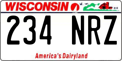 WI license plate 234NRZ