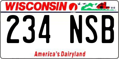 WI license plate 234NSB