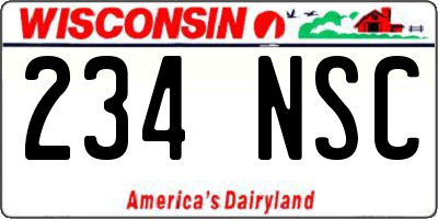 WI license plate 234NSC