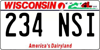WI license plate 234NSI