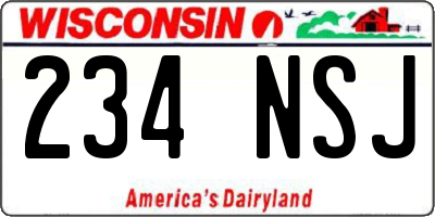 WI license plate 234NSJ