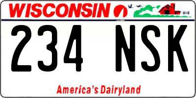 WI license plate 234NSK