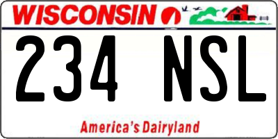 WI license plate 234NSL