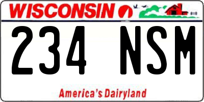 WI license plate 234NSM