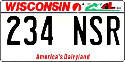 WI license plate 234NSR