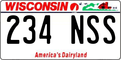 WI license plate 234NSS
