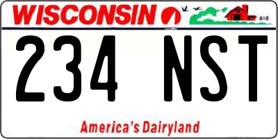 WI license plate 234NST