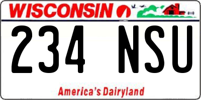WI license plate 234NSU