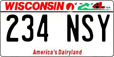 WI license plate 234NSY