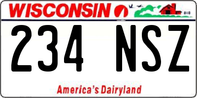 WI license plate 234NSZ