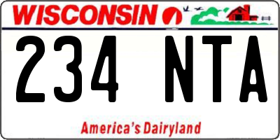 WI license plate 234NTA