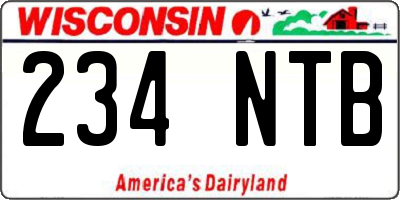 WI license plate 234NTB