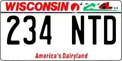 WI license plate 234NTD
