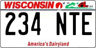 WI license plate 234NTE