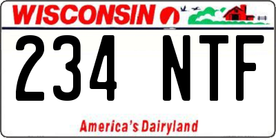 WI license plate 234NTF