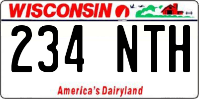 WI license plate 234NTH