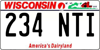 WI license plate 234NTI