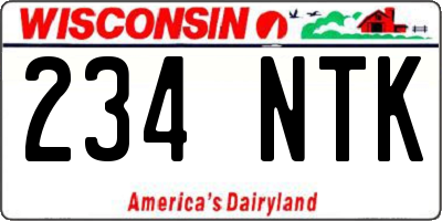 WI license plate 234NTK
