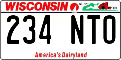 WI license plate 234NTO