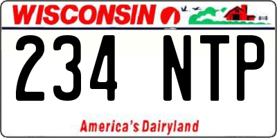 WI license plate 234NTP