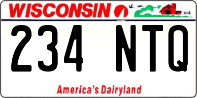WI license plate 234NTQ