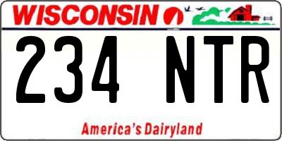 WI license plate 234NTR
