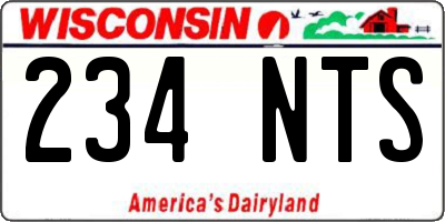 WI license plate 234NTS