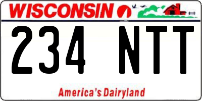 WI license plate 234NTT