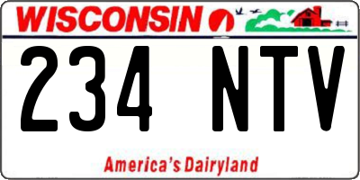 WI license plate 234NTV