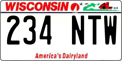 WI license plate 234NTW