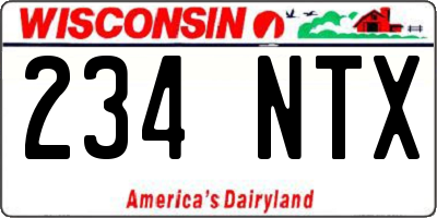 WI license plate 234NTX
