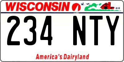 WI license plate 234NTY