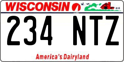 WI license plate 234NTZ