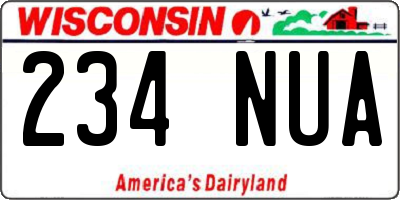 WI license plate 234NUA